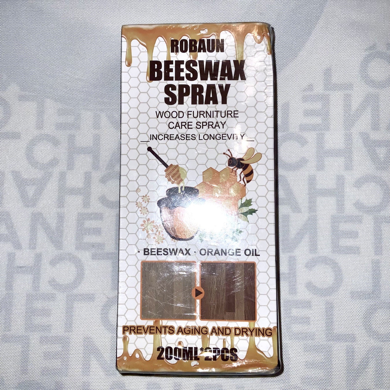 2 PACK LARGE Natural BEST Bee Wax Furniture Polish Spray Molecularized Beeswax