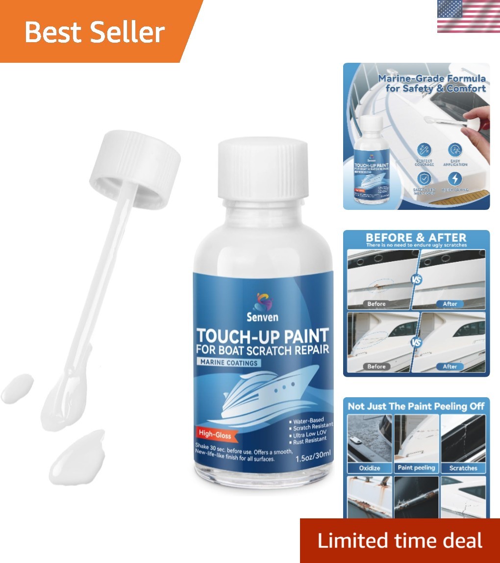 Marine Grade White Touch Up Paint – Waterproof & Low Odor Repair Solution 30ML