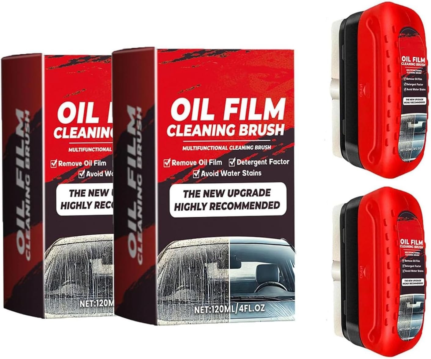 Hydrophobic Windshield Cleaner – 2-Pack Cleaning Brushes for Streak-Free Safety
