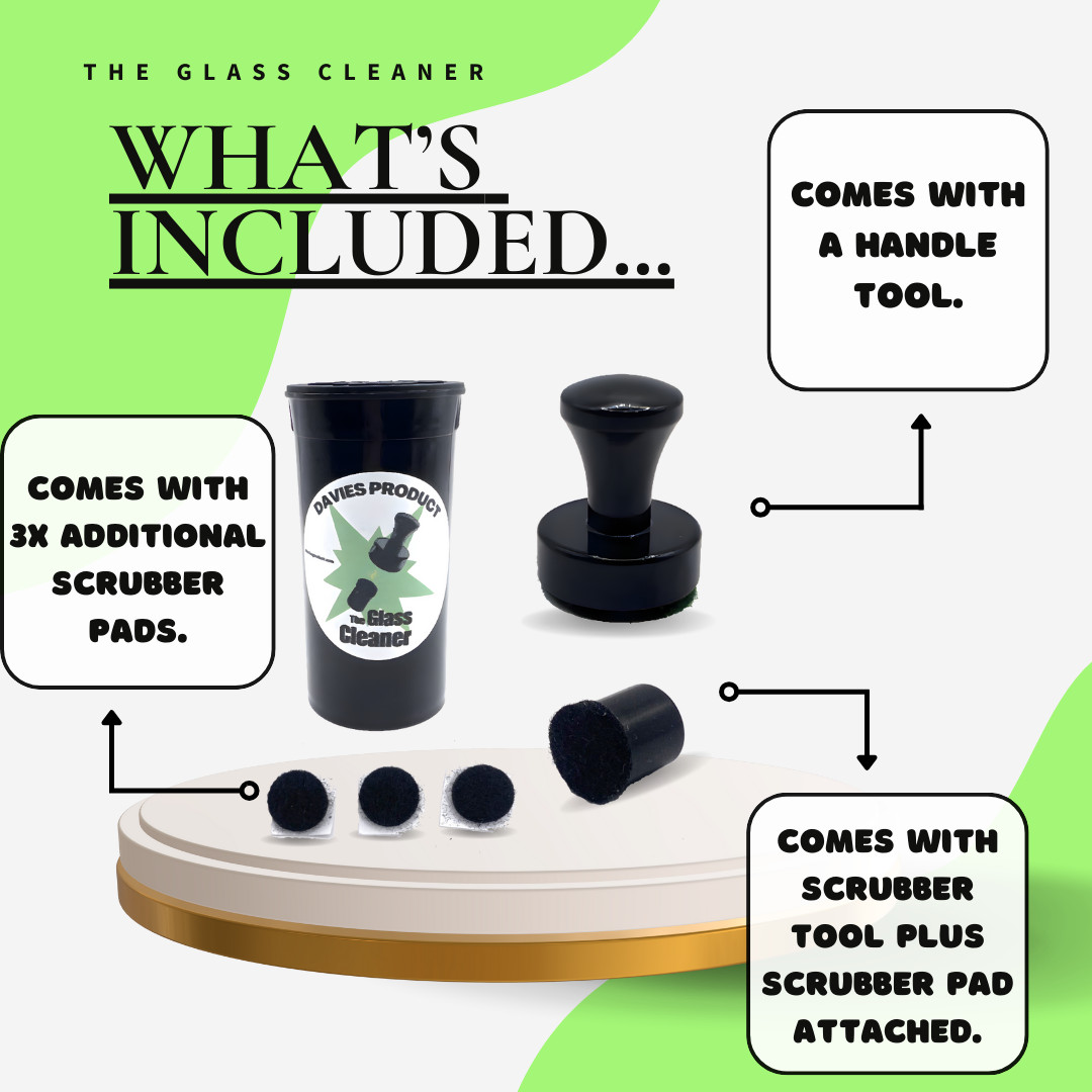The Glass Cleaner: Magnetic Bong Cleaner Kit w/ Reusable Magnet Scrubber Pads