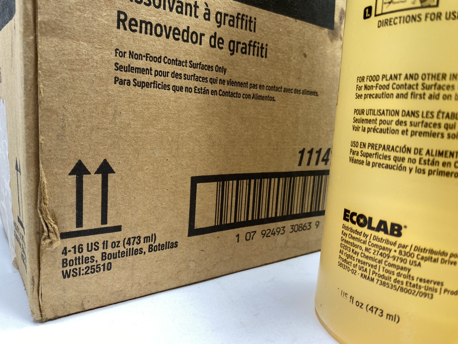 Kay Ecolab Graffiti Remover 05574-039 (3-16 fl oz bottles & 1 sprayer) NOS