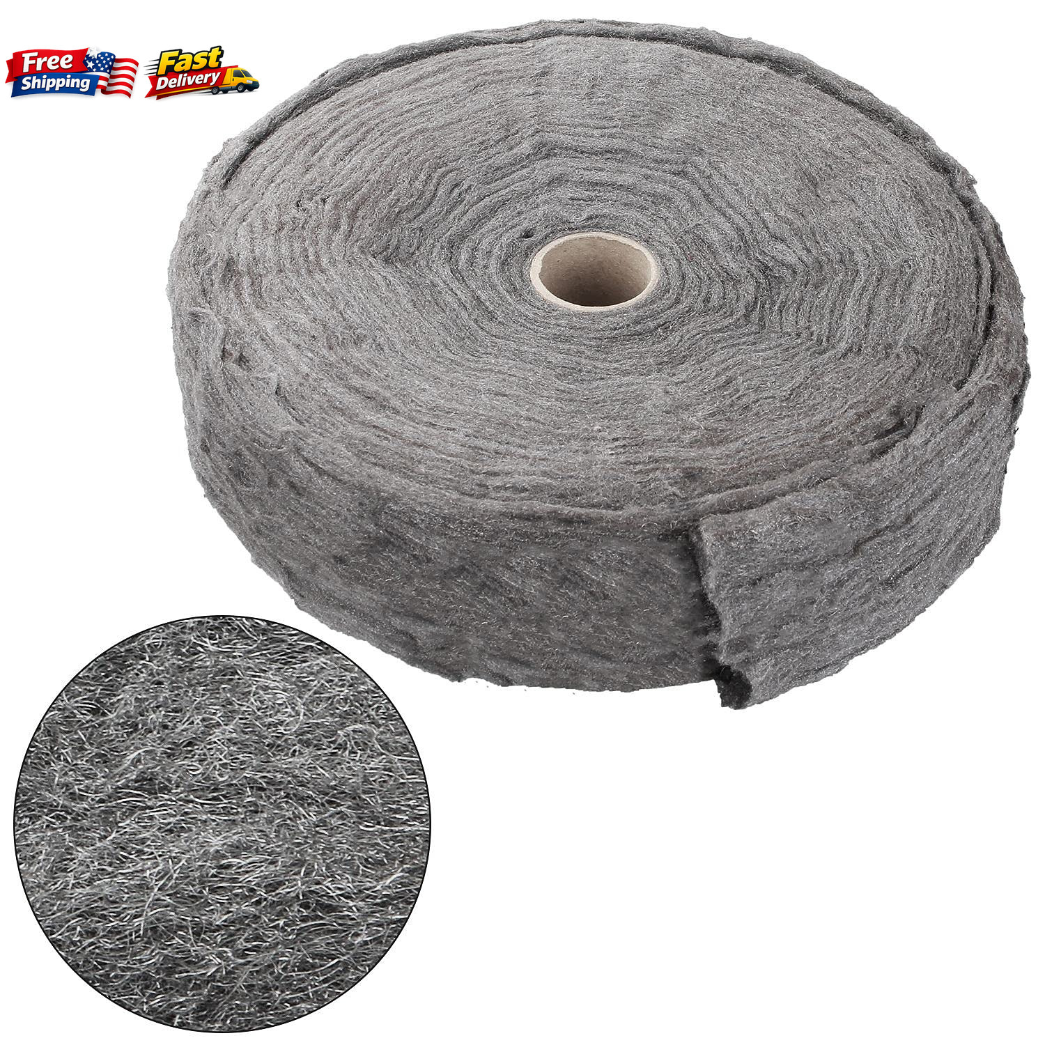 Grade 0000 Steel Wool 5lb Roll for Cleaning Rust Removal & Wood Buffing