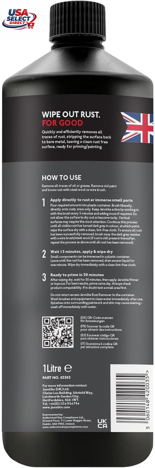 Fast Acting Rust Remover for Metal – 1 Liter Industrial Strength