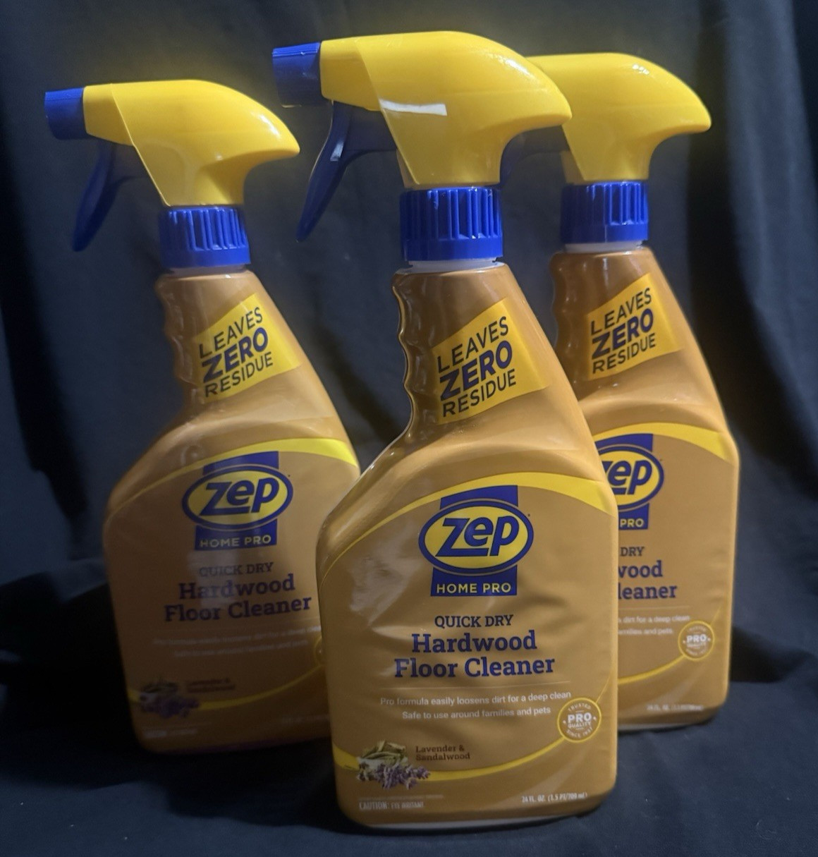 Zep Home Pro Quick Dry 24 FL OZ Lavender Hardwood Floor Cleaner Lot of 3