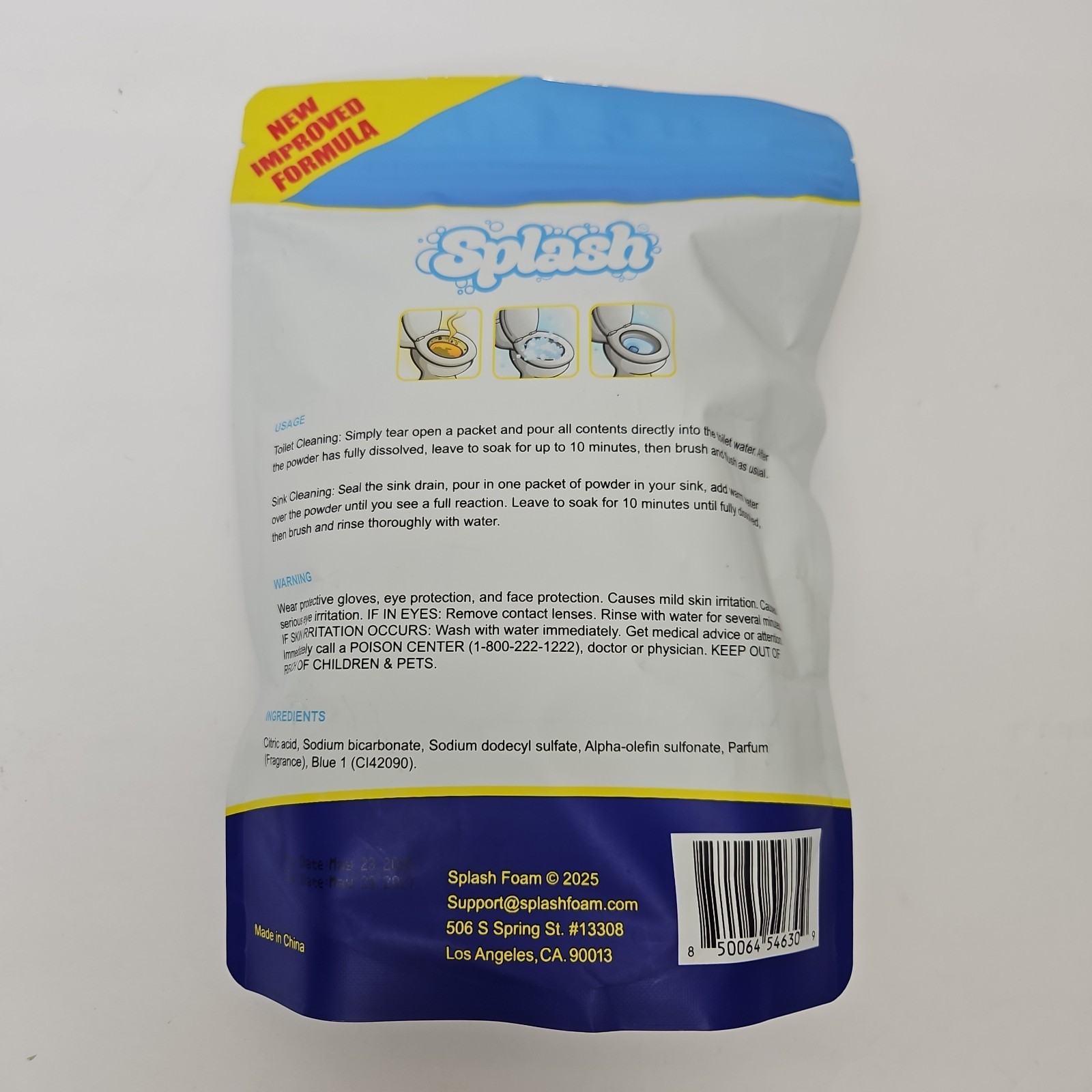 Splash Advanced Cleaning Action Toilet Cleaner Powder 14.11oz 4 Treatments New