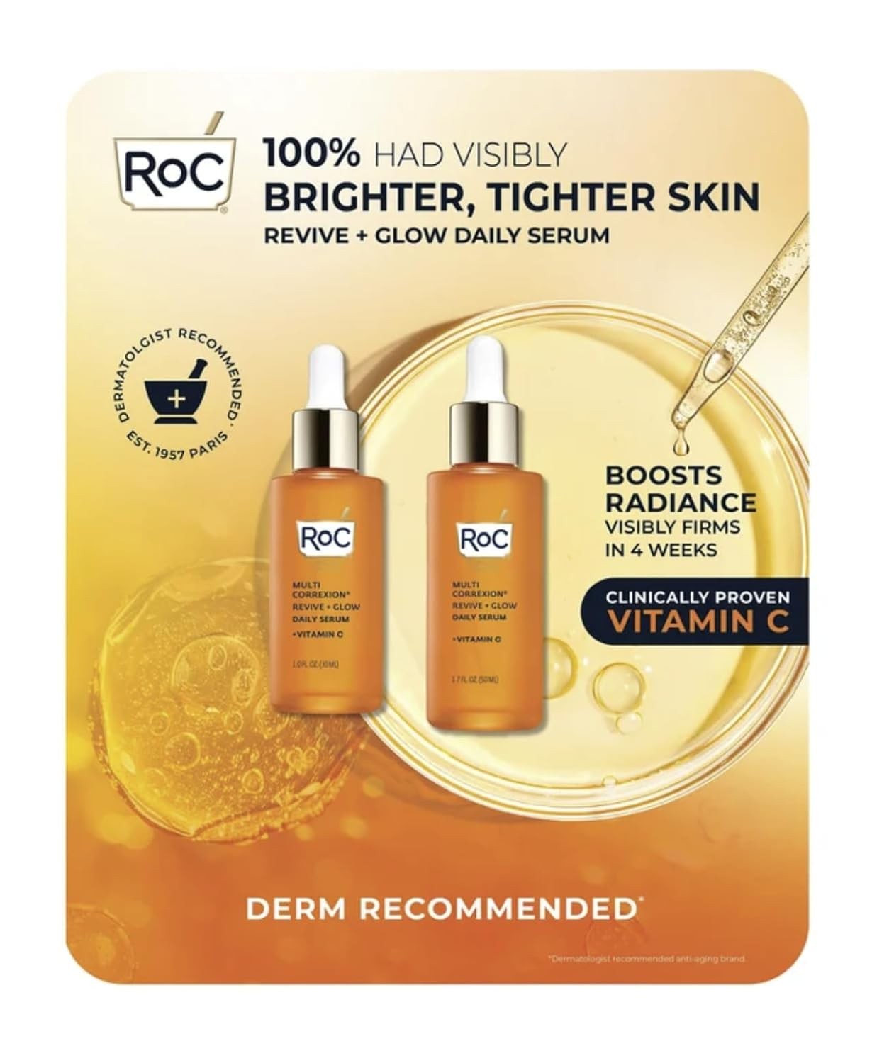 RoC Multi Correxion Revive and Glow Daily Vitamin C Serum Set, 1.0 FL OZ and 1