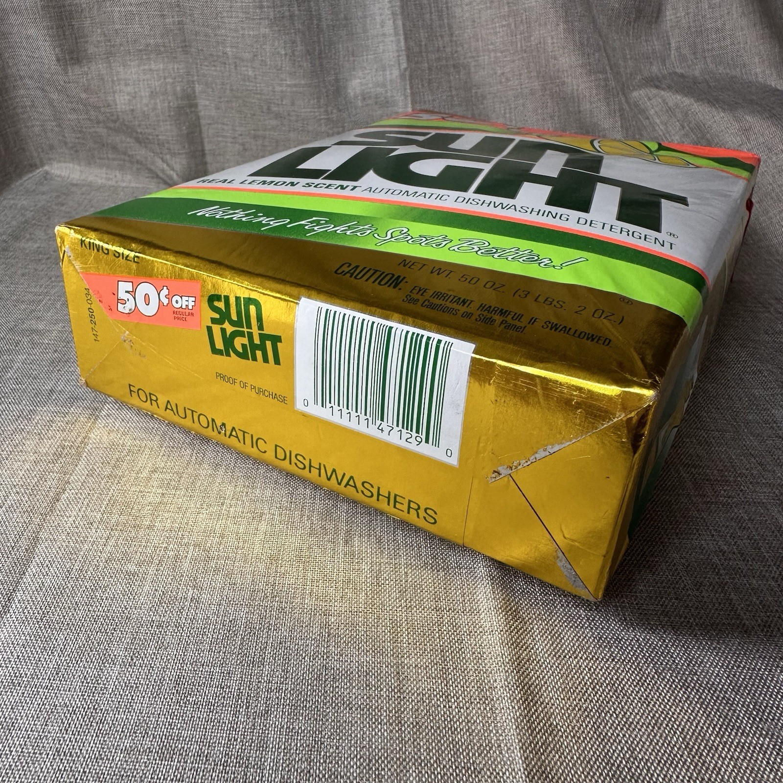 New King Size Vintage Sun Light Automatic Dishwasher Detergent 50 Oz 1987 Prop