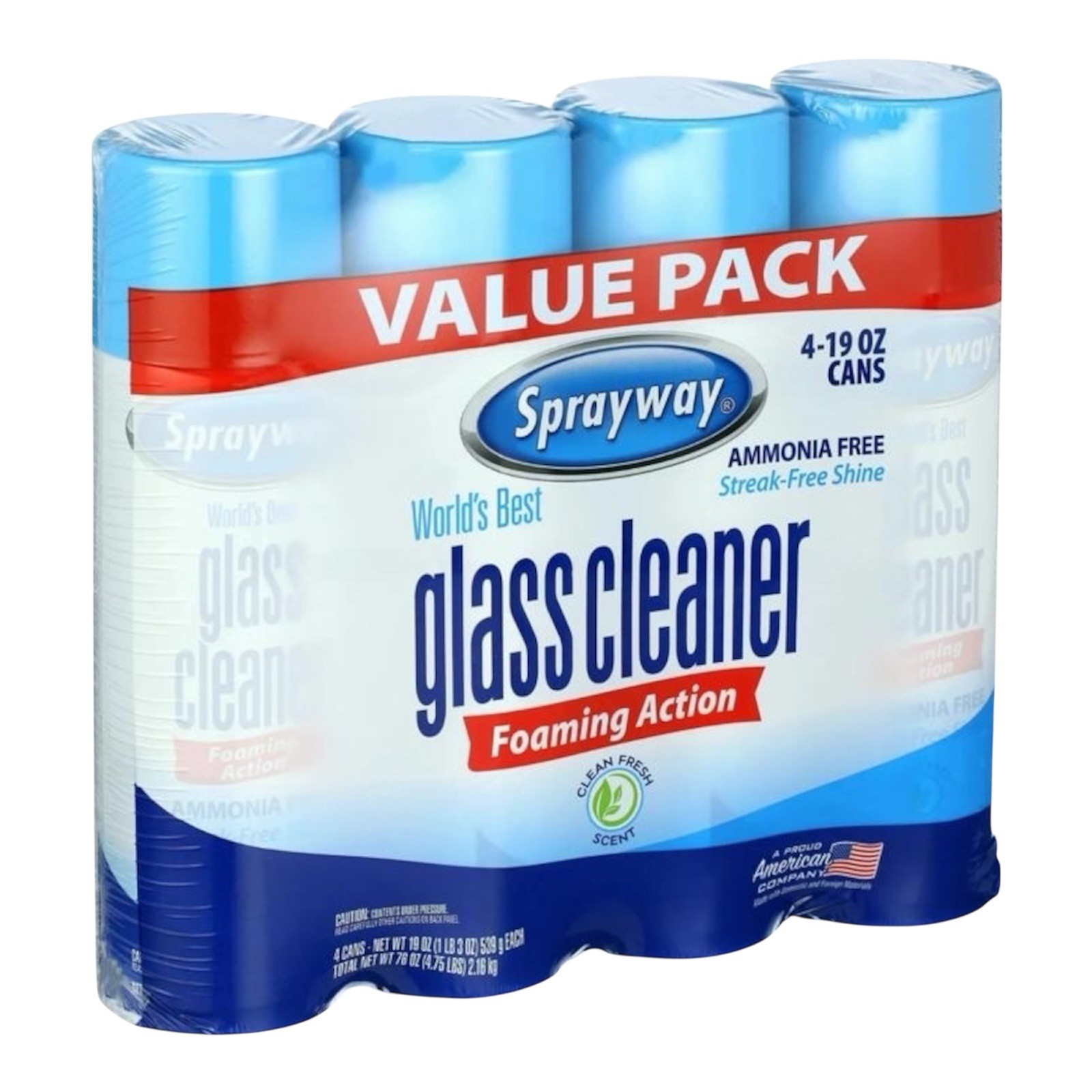 Sprayway Glass Cleaner 4-Pack Ammonia Free 19 Oz New Clean Fresh Scent