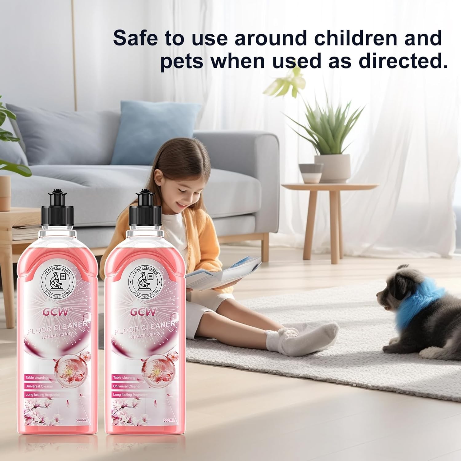 Pack of 2 GCW 500ml All Purpose Liquid Floor Cleaner Floor Bathroom Sakura Scent