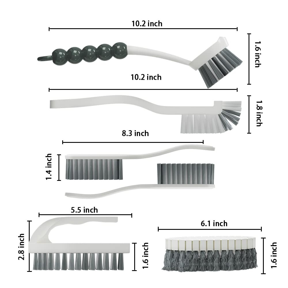 6 PCS Cleaning Brush, Scrub Brush Set for Kitchen and Bathroom Household Use …
