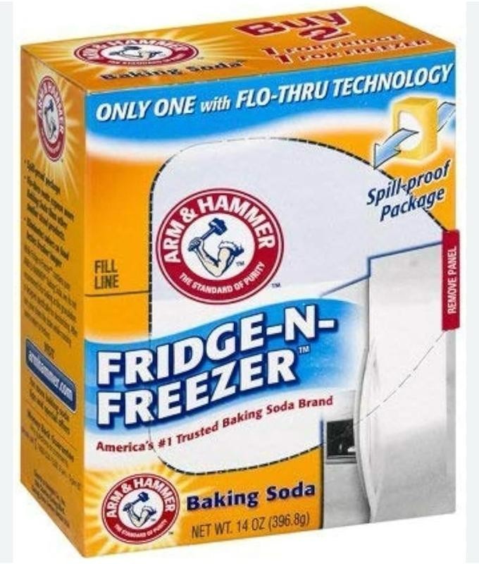 Baking Soda, Arm & Hammer – 14 oz (Pack of 2) – Fridge and Freezer Odor Absorber