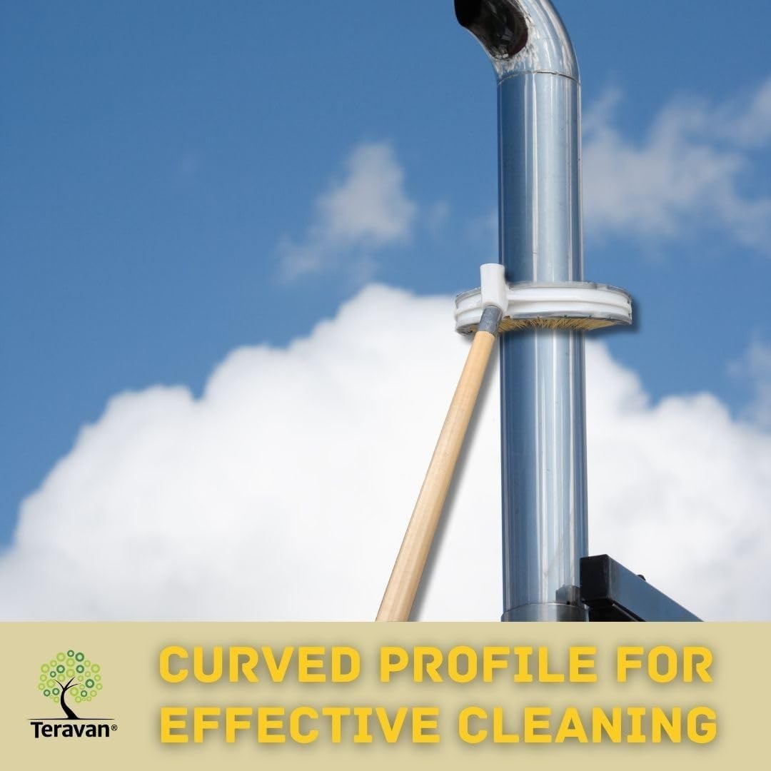 Curved Wash Brush for Exhaust Stack Pipes with Natural Tampico Fiber- 8″-10″