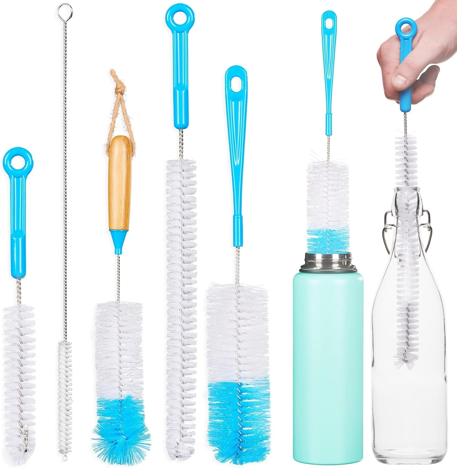 Bottle Brush Cleaner Pack – Set of 5 Bottle Brushes for Cleaning Baby Bottles, W