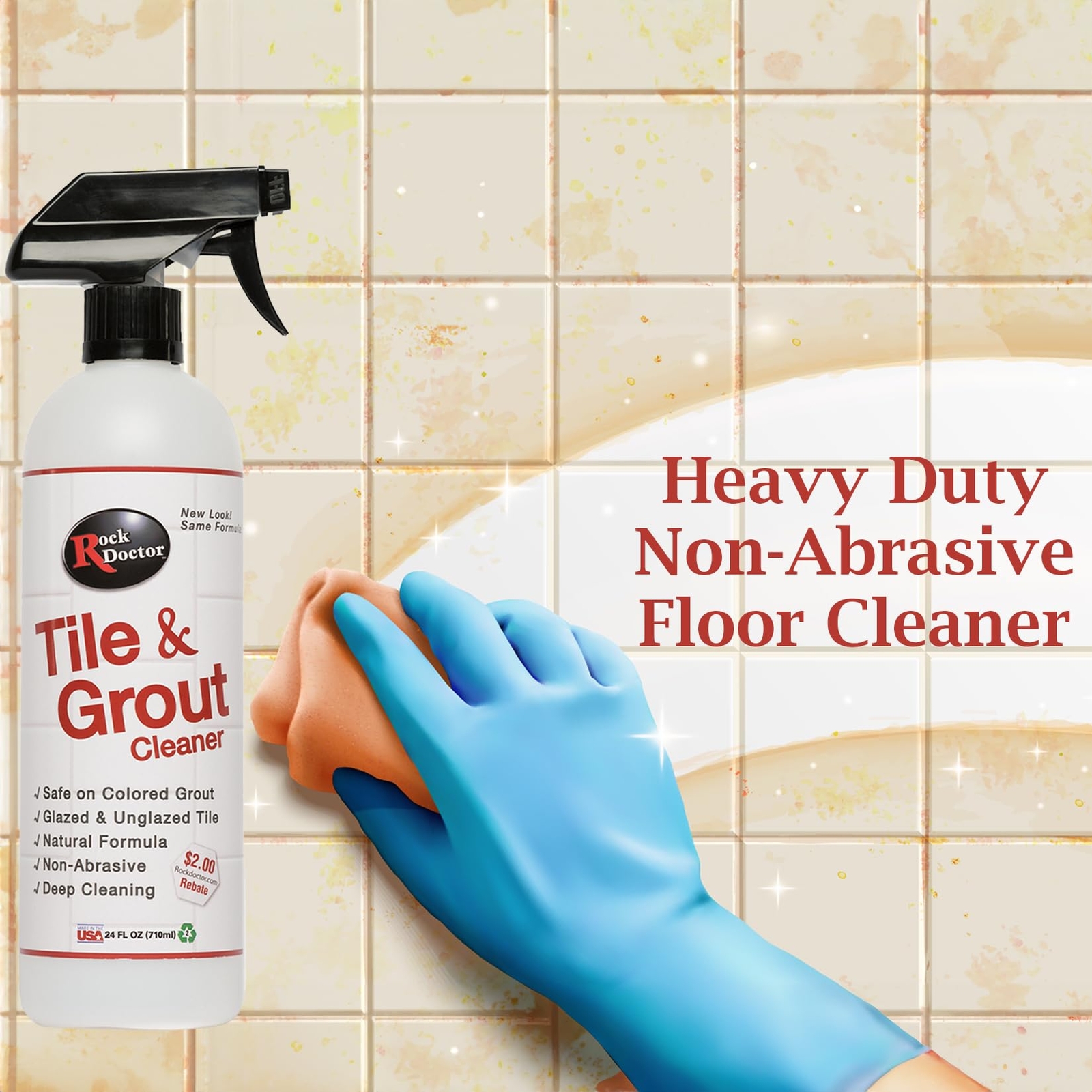 Rock Doctor Heavy Duty Tile Grout Cleaner 24 Fl Oz Non Abrasive Deep Clean