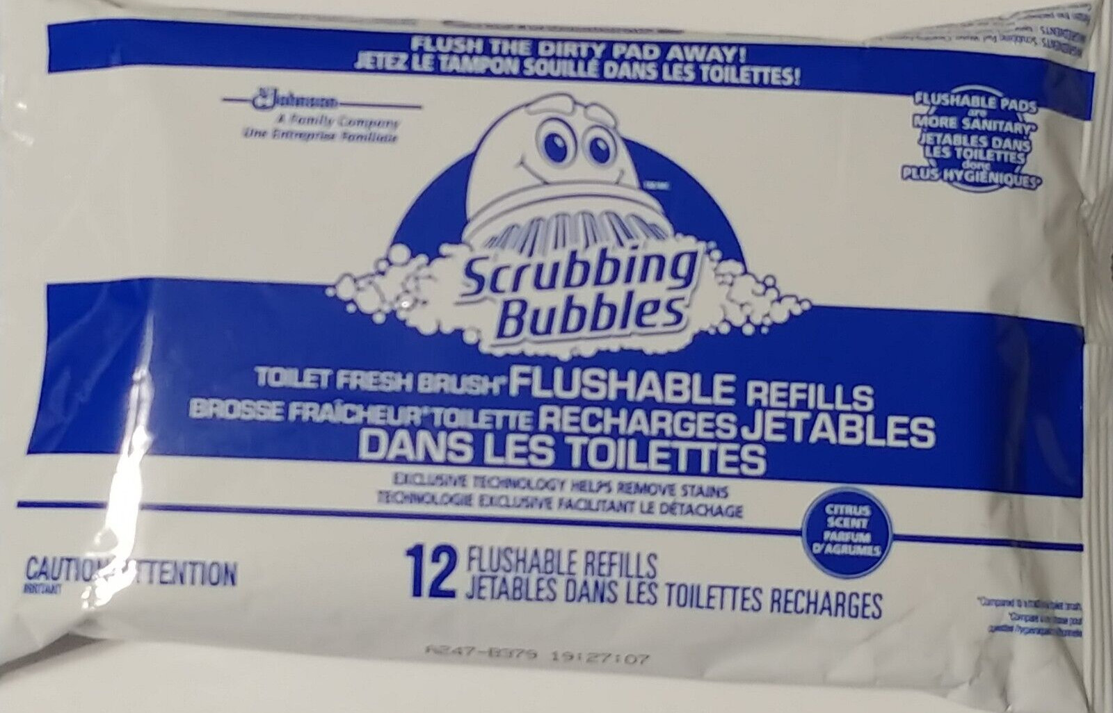 Scrubbing Bubbles 12 Toilet Fresh Brush Flushable Cleaner Refills Citrus Septic