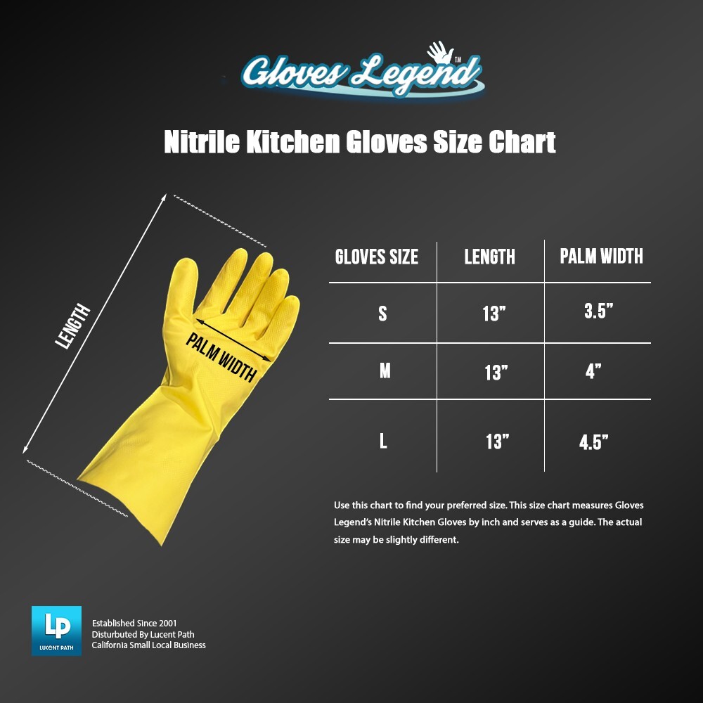Medium – 6 Pairs – Yellow Kitchen Cleaning Dishwashing Nitrile Reusable Gloves