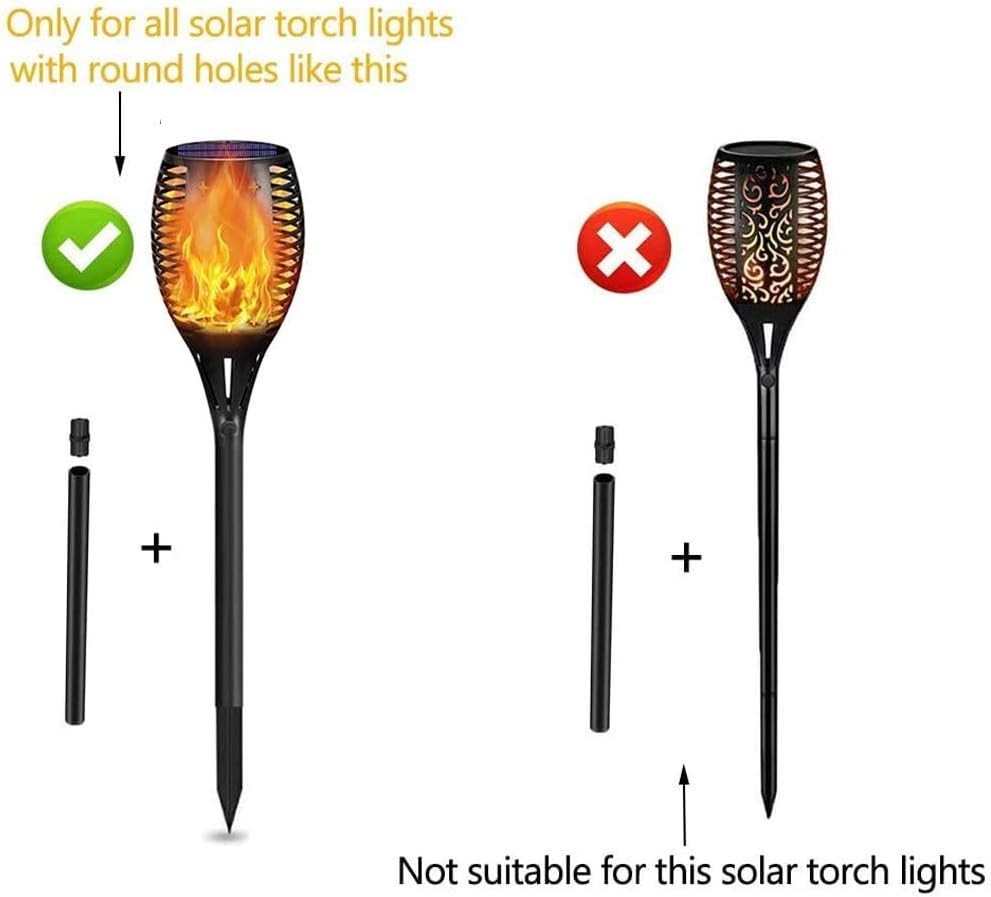 Durable UV Resistant Outdoor Pole Extensions for Solar Torch Lights – 12″