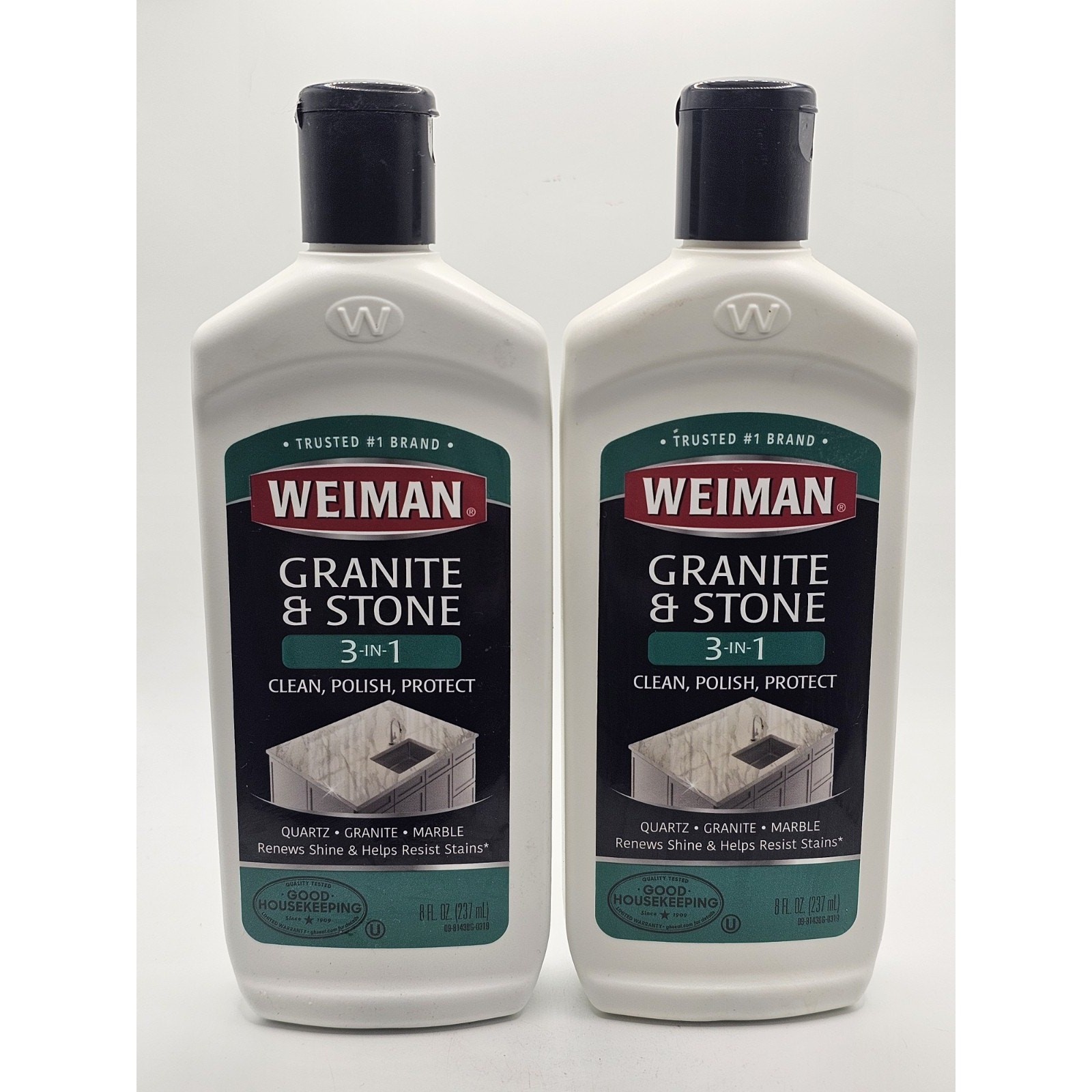 2 Bottles Used WEIMAN Granite & Stone 3 In 1 8oz Discontinued