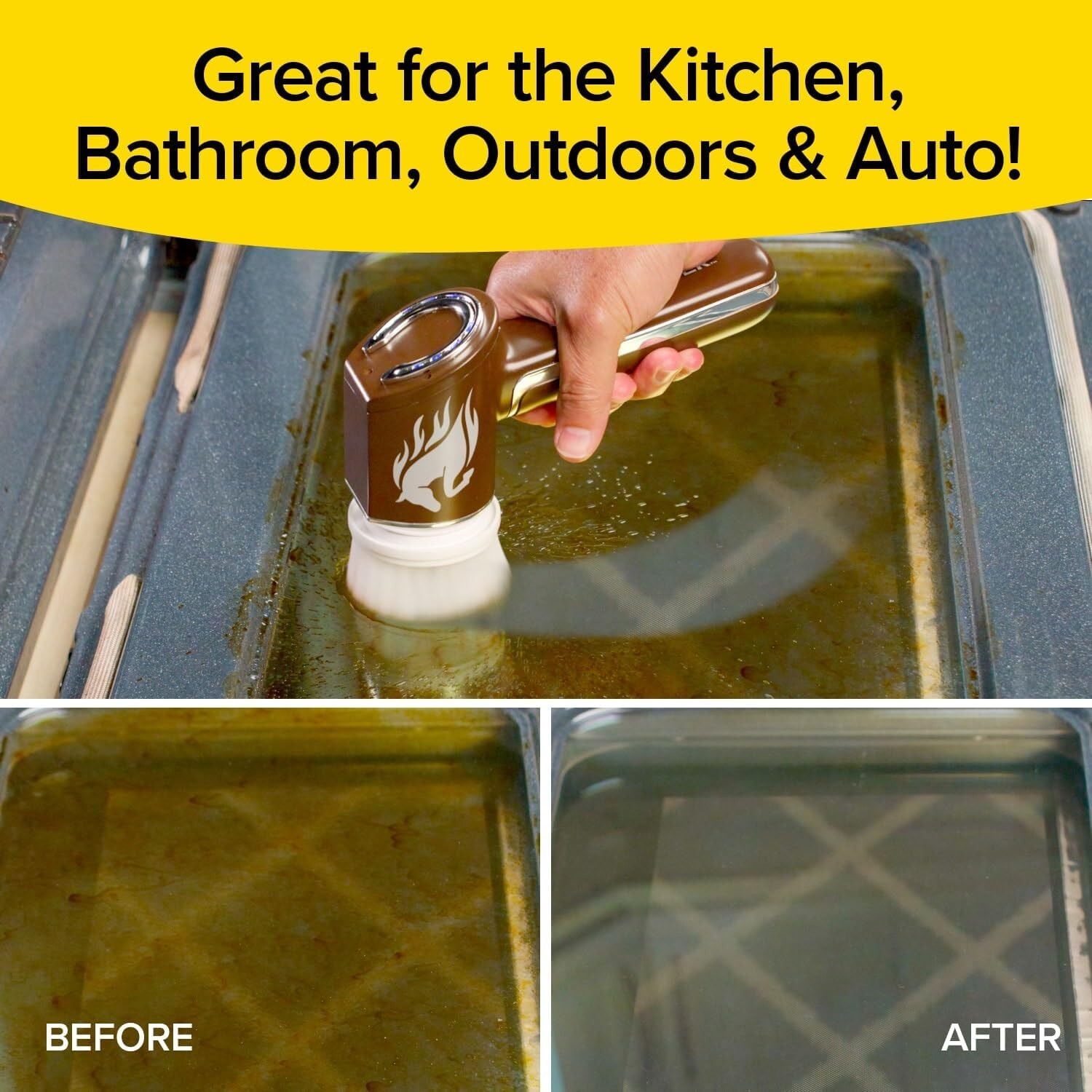 Versatile Horsepower Scrubber: 350 RPM Electric Cleaner for Indoor & Outdoor Use