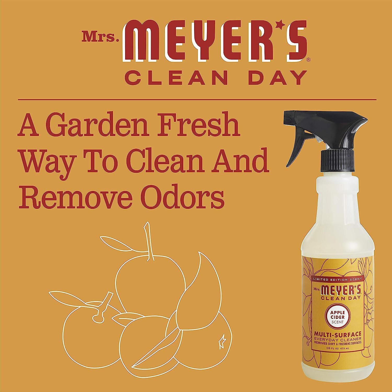 Mrs Meyers Clean Day Holiday Scented Multi Surface Cleaner 32 Fl Oz Plant Based