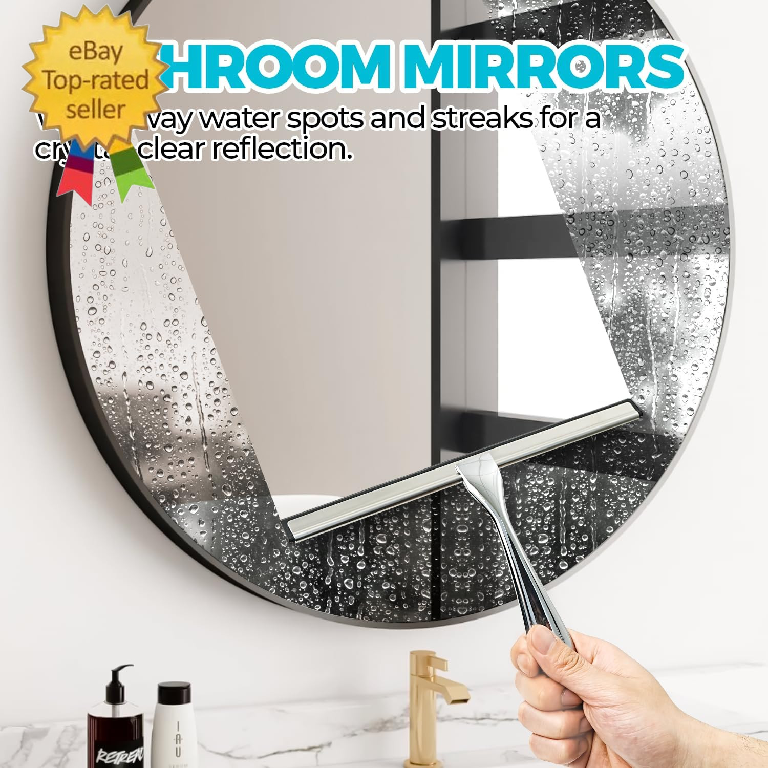 12-Inch All-Purpose Shower Squeegee for Shower Doors, Tile Shower Walls, Bathroo