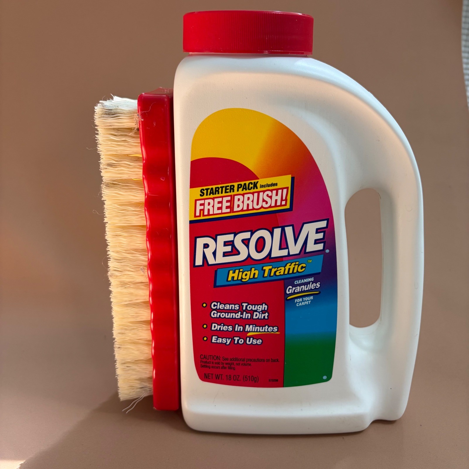 Resolve High Traffic Carpet Cleaner Cleaning Granules 18oz Container Parial