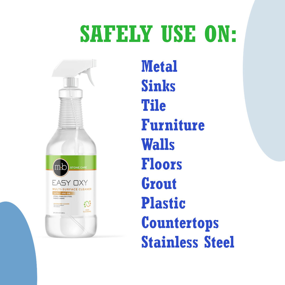 Easy Oxy Daily Cleaner Granite Marble Tile & Other Surfaces & 2 Microfibers