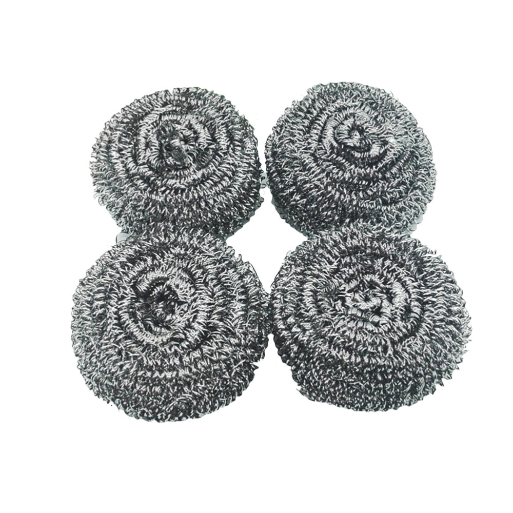 4PCS Stainless Steel Sponges Scrubbers Washing Utensil Cleaner for Pot Bowl Pan
