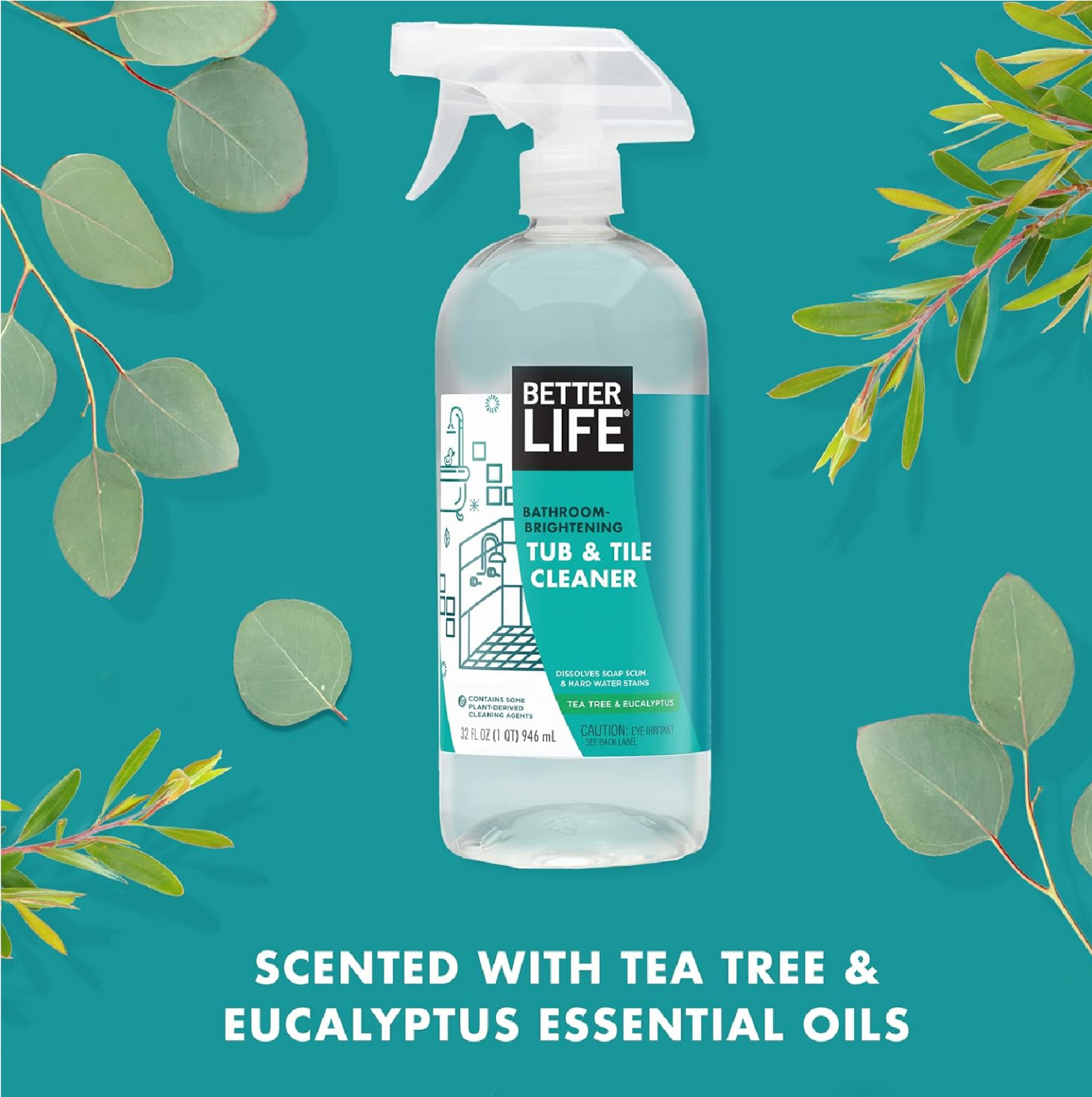Better Life Natural Tub and Tile Cleaner Tea Tree 32 Fl Oz Pack 2