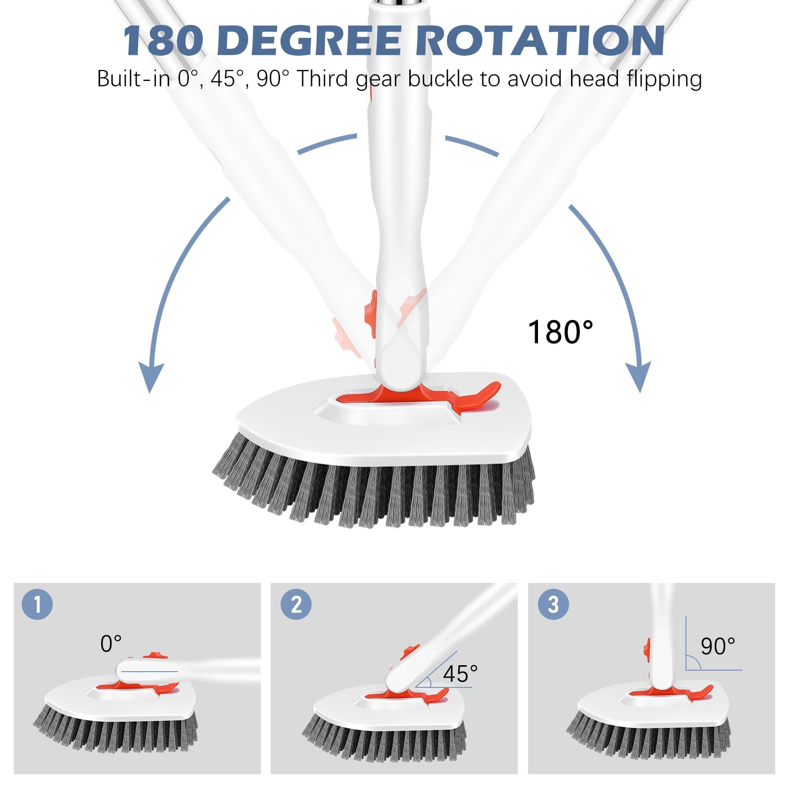 SetSail Tile Tub Scrubber Brush 3-in-1 Shower Scrubber with 52-inch Adjustabl…