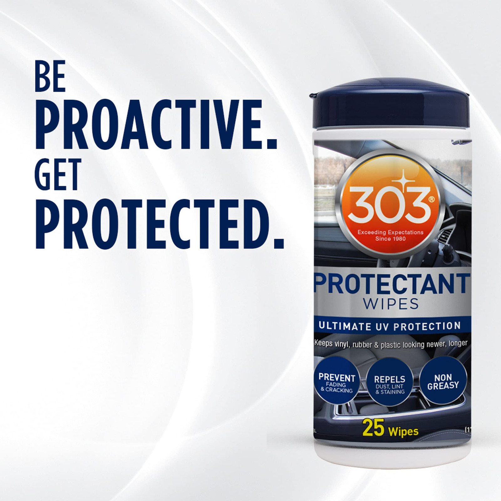 303 Automotive Protectant Wipes 25 Count UV Shielding Car Cleaning Wipes