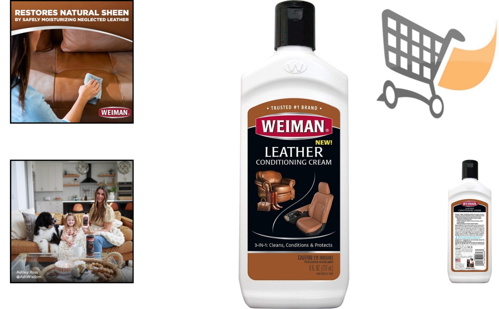 3 in 1 Leather Cleaner Conditioner Cream Restores Leather Furniture Shoes Bags