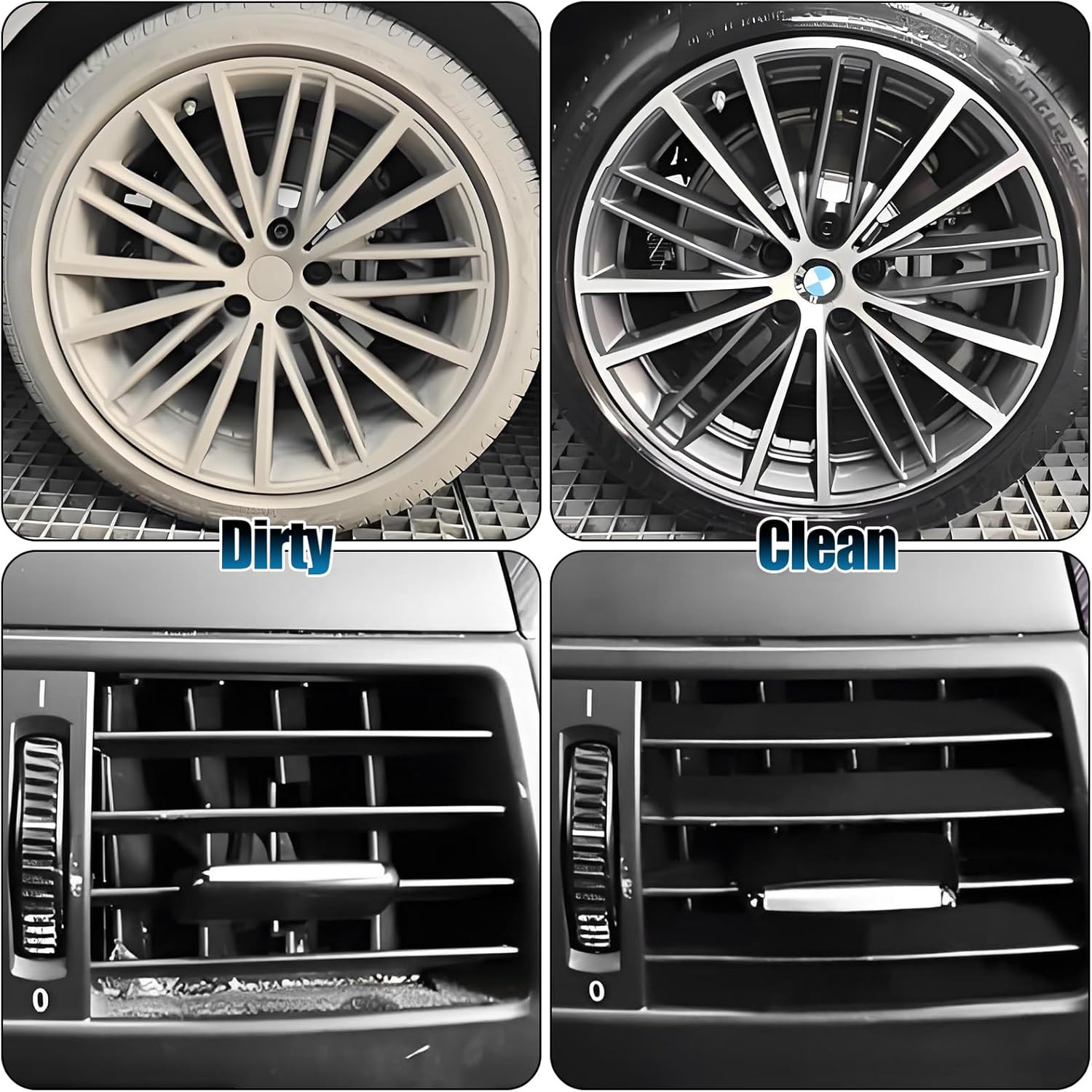 8Pcs Wheel Brush, Tire Brush, Wheel Cleaner Brush Set – 2 Soft Wheel Cleaning Br