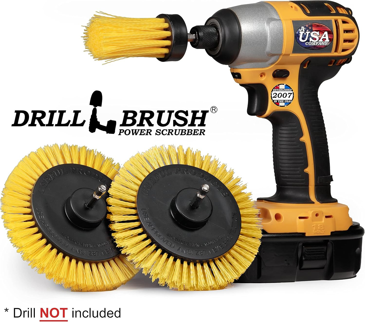 Tile and Grout Cleaning Drill Brush Set – 3 Pack Drill Brush Power Scrubber Clea