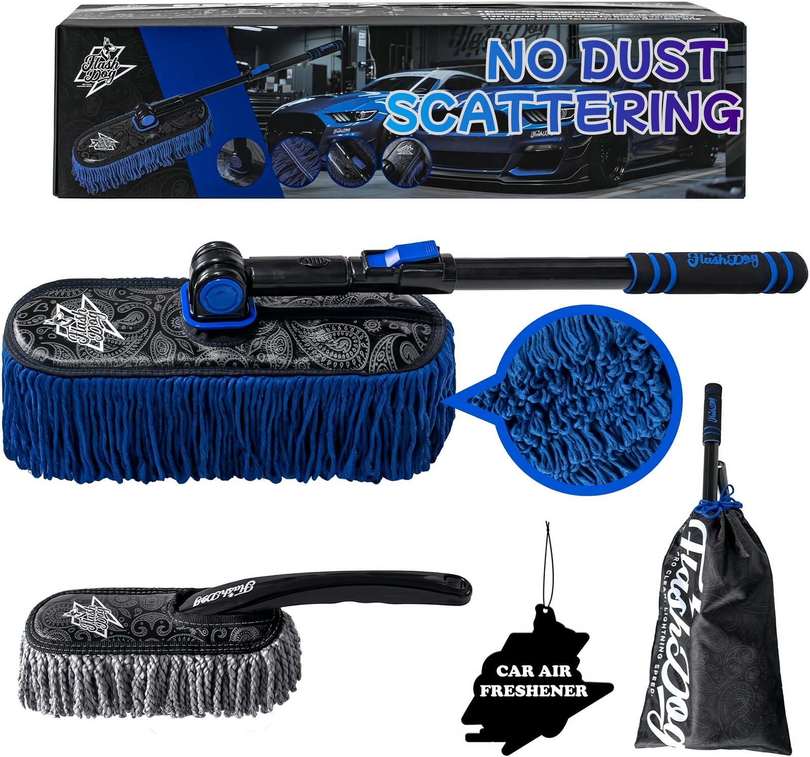 Car Duster Exterior & Interior Duster Aluminum Alloy Extendable Handle and Wa…