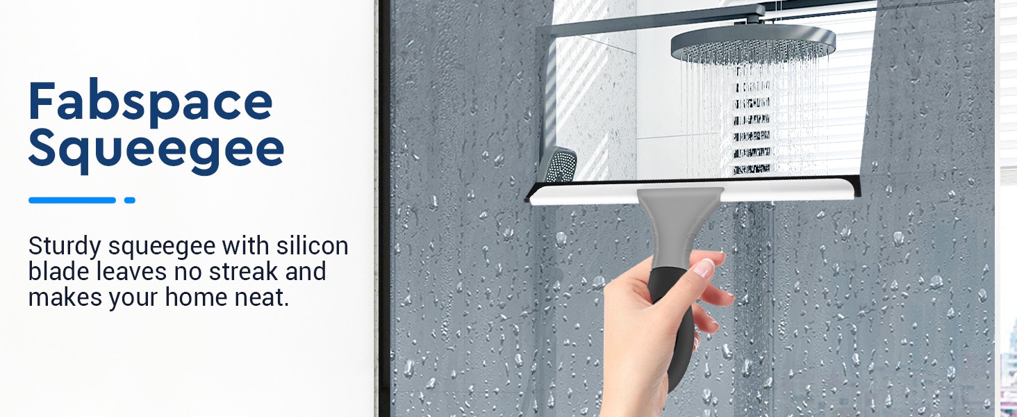 All-Purpose Silicone Shower Squeegee for Glass, Window, Door, Mirror, Car