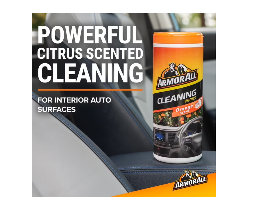 3 PACK Interior Car Cleaning Wipes in Orange Scent, 60 Count