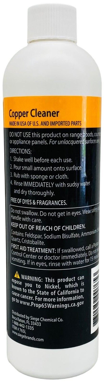 765L – Siege 12 Ounce Earth Friendly Copper Polish