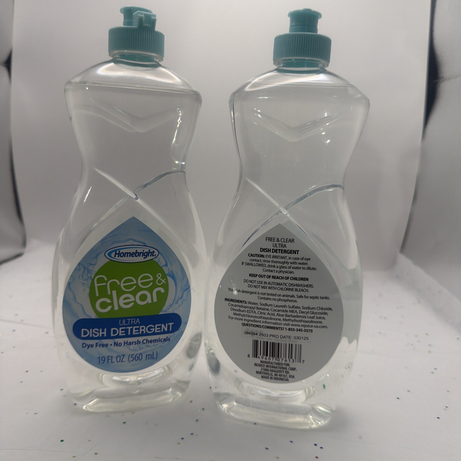 Homebright Free & Clear Dish Soap Ultra Dish Detergent 16 fl oz Set of 2