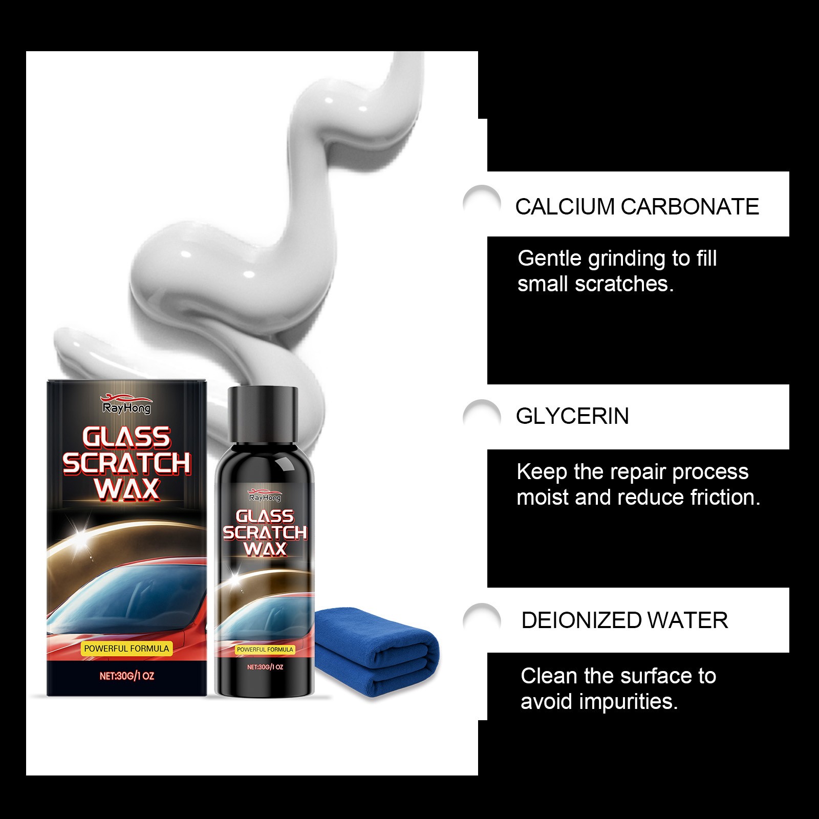 Car Windshield Scratch Remover, Window Polisher, Windshield/ Glass Polishing Kit