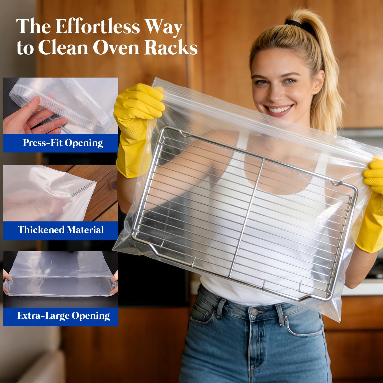Oven Rack Cleaning Bags 19.6 x 27.5 Inch, 5 Pack