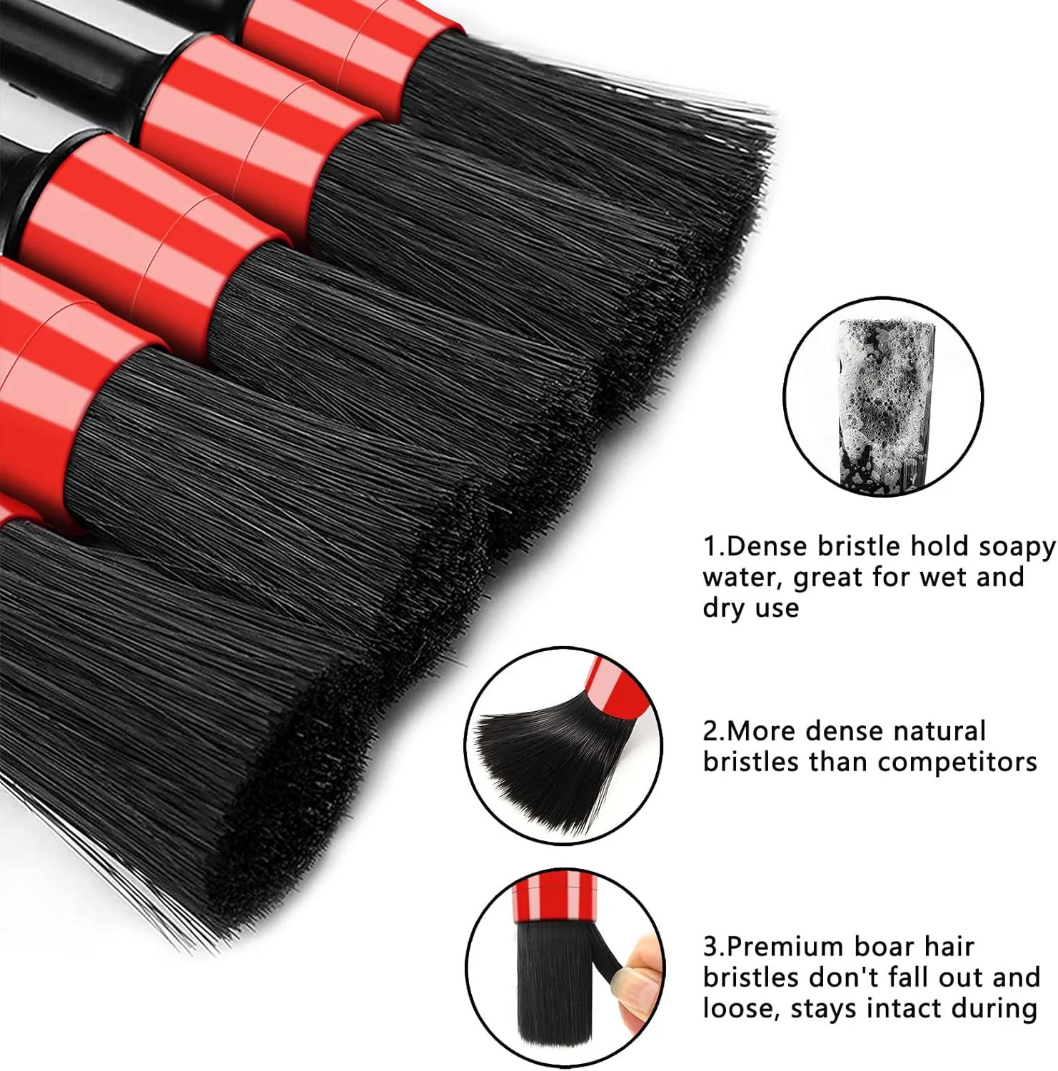 HMPLL 10pcs Auto Car Detailing Brush Set Car Interior Cleaning Kit Includes 5 Bo