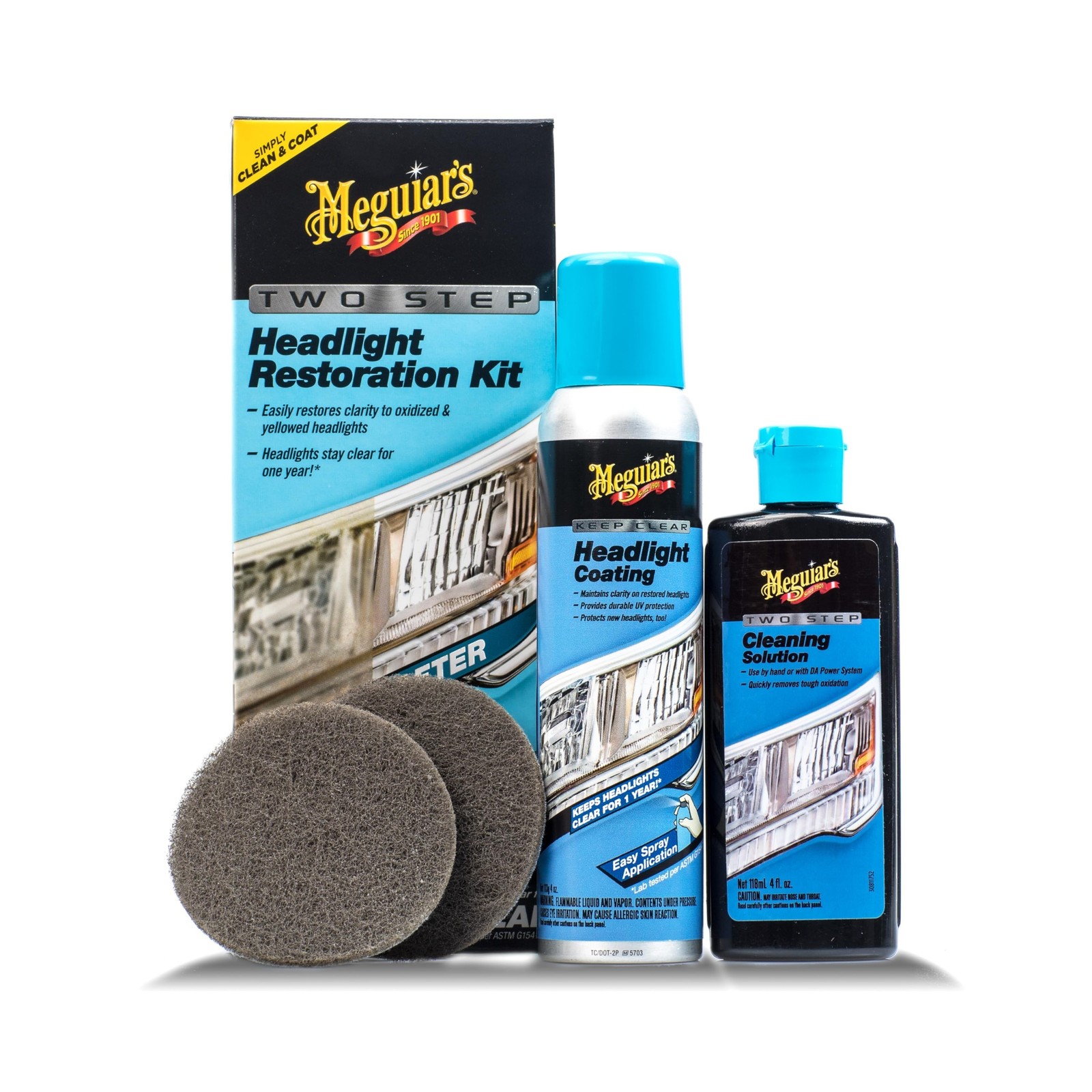 Meguiar’s Two Step Headlight Restoration Kit, Headlight Cleaner Res… Fast Ship