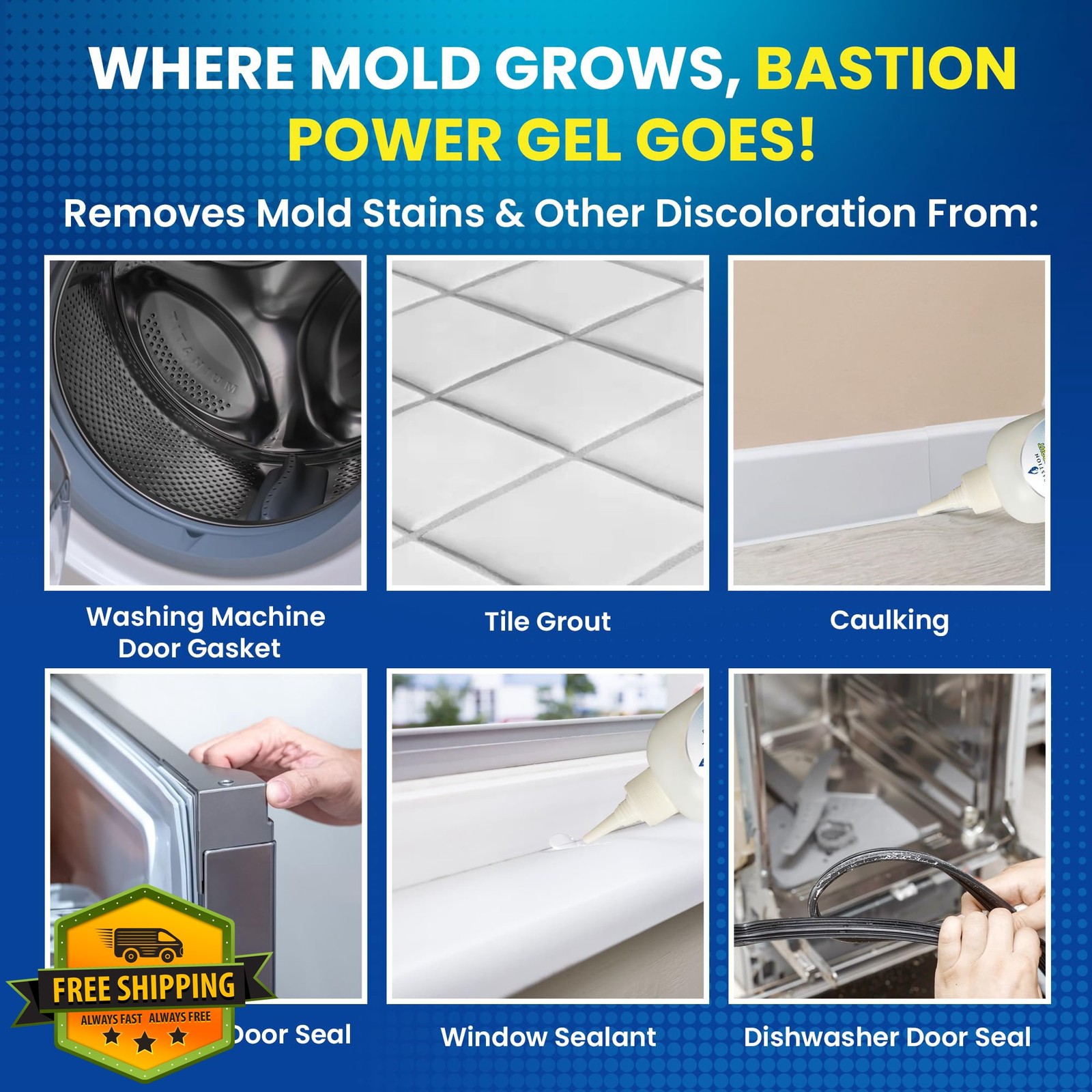 Bastion Mold Stain Remover Gel Cleaner 7 fl oz