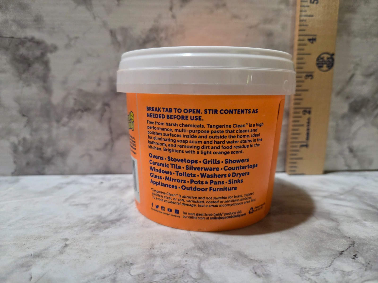 Scrub Daddy Tangerine Clean Natural Cleaning Paste Fresh Orange Scent 17.6 OZ