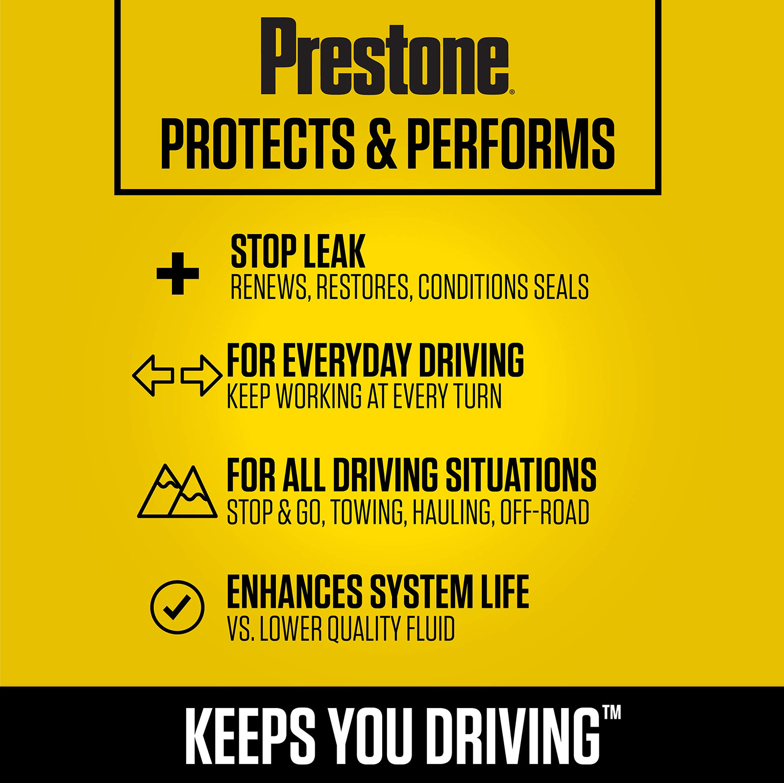 Prestone Power Steering Fluid with Stop Leak 12 oz Anti Wear Seal Protection
