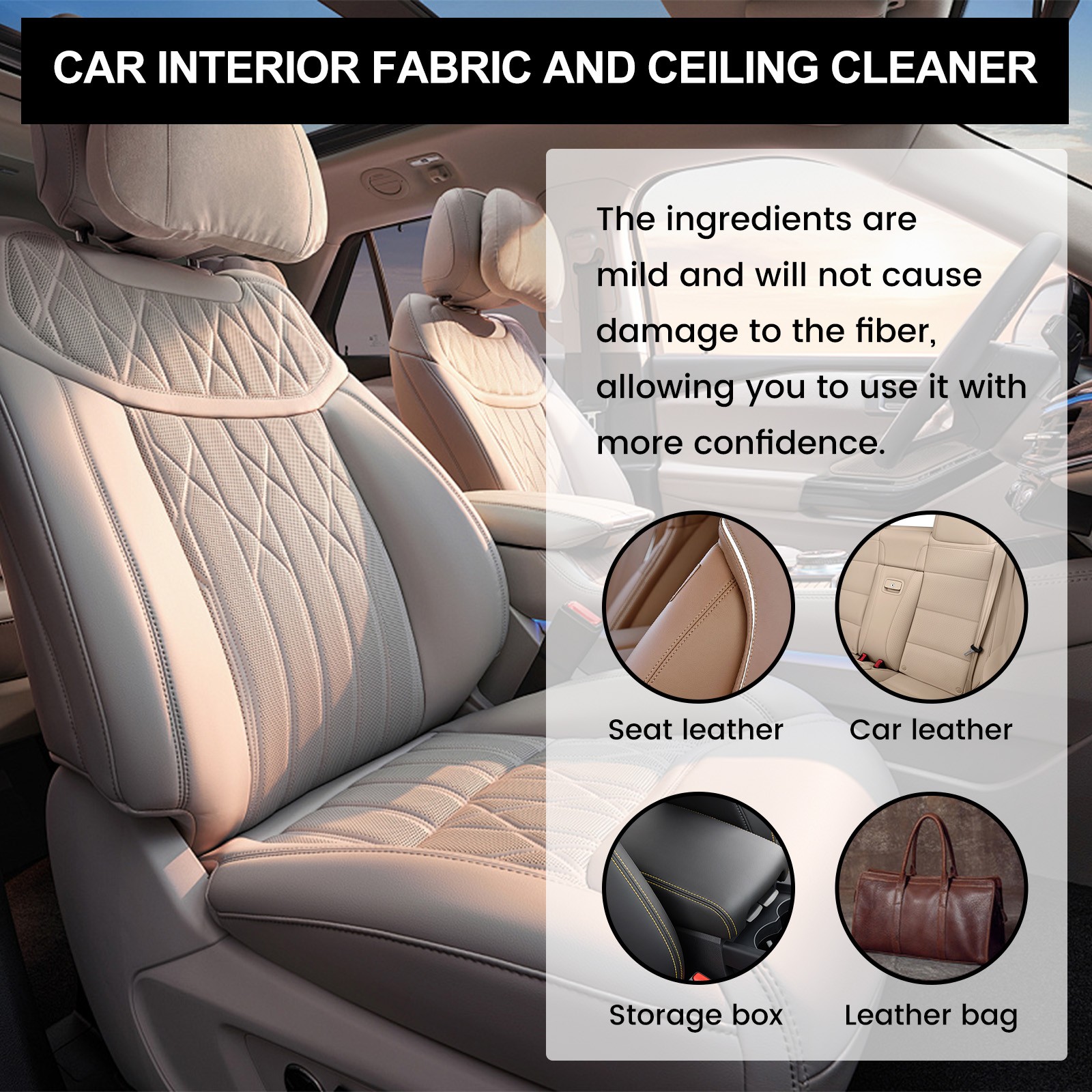 Leather Cleaner & Conditioner – Car Leather Polish Restorer for Seats Care