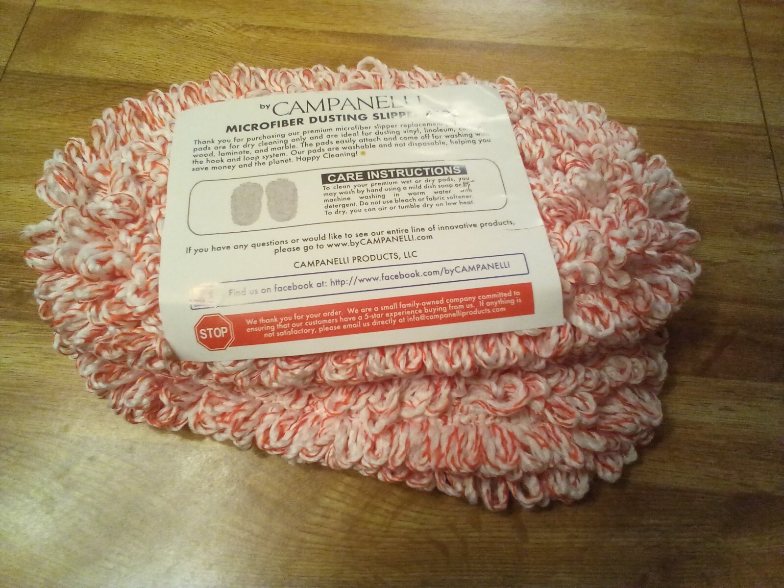 4 Microfiber Replacement Slipper Pads by Campanelli RED