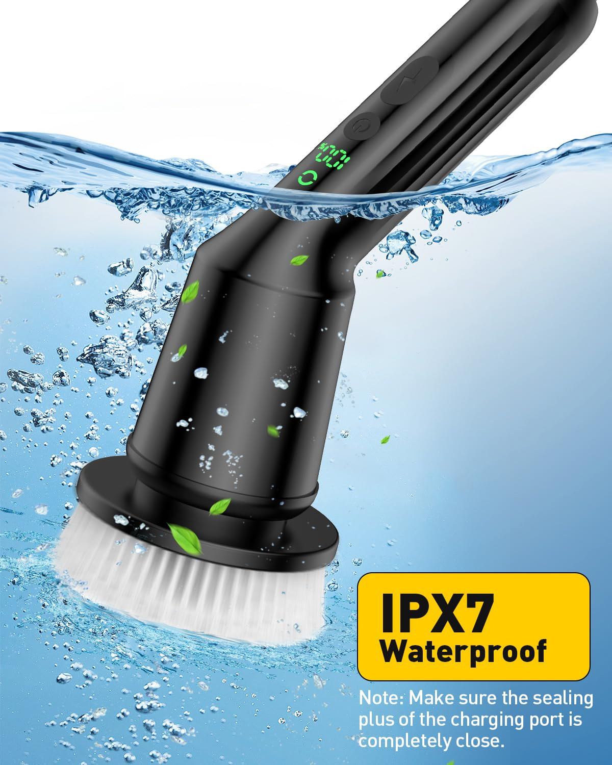 Electric Spin Scrubber for Cleaning Bathroom, Shower Scrubber Rotary Floor Brush