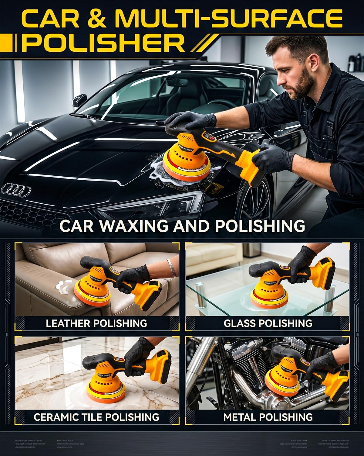 Cordless Buffer Polisher Compatible with Dewalt 20V Battery, 6 Inch Orbital C…